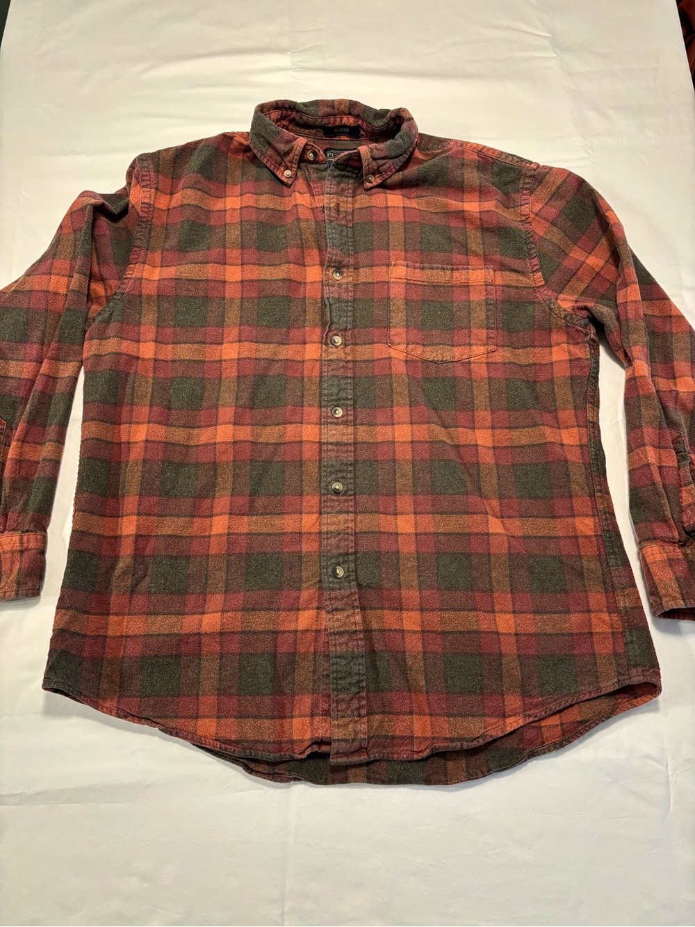 Classic Men's Plaid Button-Down Shirt - Rust & Olive